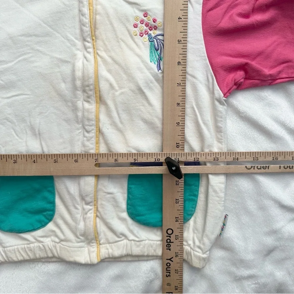 Vintage Gymboree Rainbow Tag Color Block Hoodie Jacket w/Flowers Girls 4T L RARE
